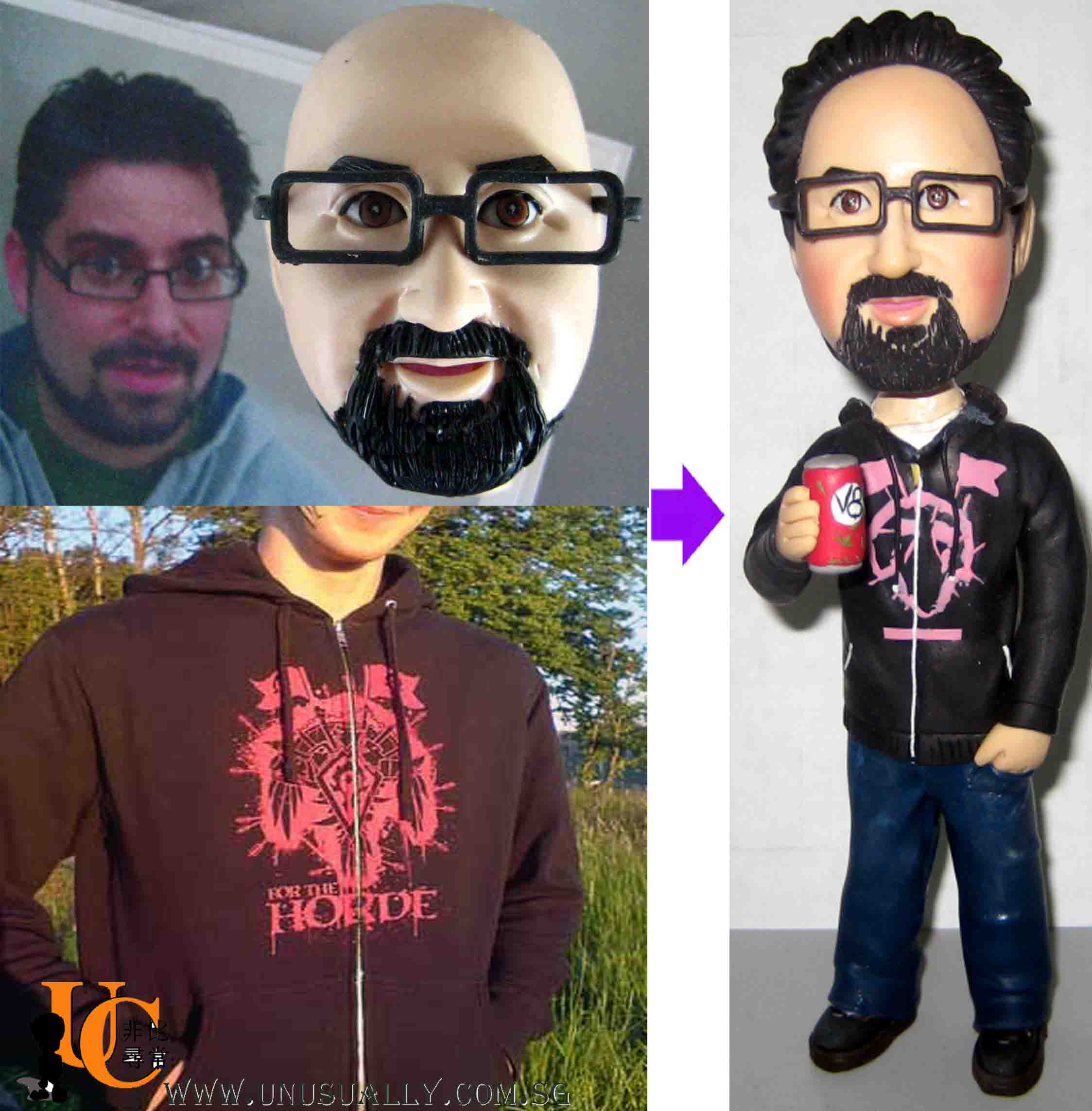 Fully Customized 3D Male Casual Attire Clay Bobblehead Figurine